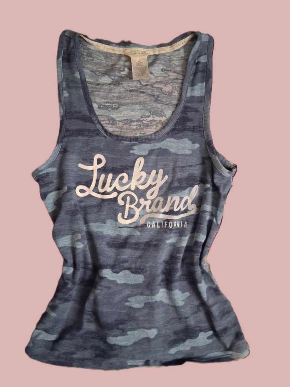 Women's Lucky Brand Blue Camo Tank Top